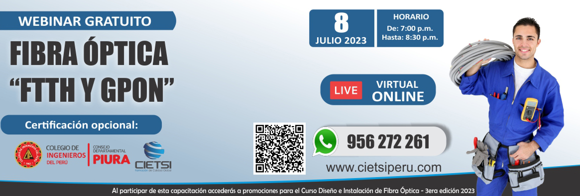 webinar gratuito fibra Optica ftth y gpon 2023